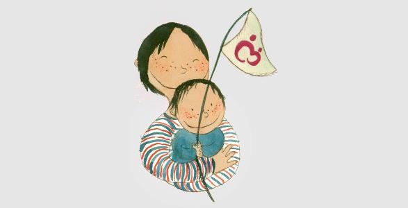 mødrehjælpen - Mor og barn med flag lille